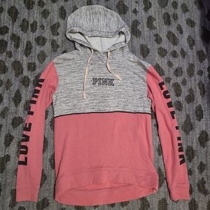 VS PINK Gray and Pink Pullover Hoodie sz S